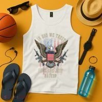 In God We Trust Guns Are Just Backup American Flag Tank Top thumb 4