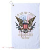 In God We Trust Guns Are Just Backup American Flag Golf Towel thumb 0