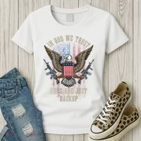 In God We Trust Guns Are Just Backup American Flag Women's T-Shirt thumb 3