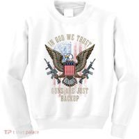 In God We Trust Guns Are Just Backup American Flag Kids Sweatshirt thumb 0