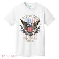 In God We Trust Guns Are Just Backup American Flag Kids T-Shirt thumb 0