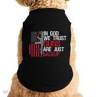 In God We Trust Guns Are Just Backup Patriotic Doggie Tank thumb 0