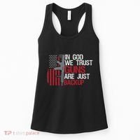In God We Trust Guns Are Just Backup Patriotic Women's Tank Top thumb 0