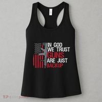 In God We Trust Guns Are Just Backup Patriotic Women's Tank Top thumb 3