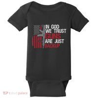 In God We Trust Guns Are Just Backup Patriotic Baby Bodysuit thumb 0