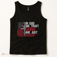 In God We Trust Guns Are Just Backup Patriotic Tank Top thumb 2