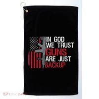 In God We Trust Guns Are Just Backup Patriotic Golf Towel thumb 0