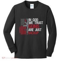 In God We Trust Guns Are Just Backup Patriotic Kids Long Sleeve Shirt thumb 0