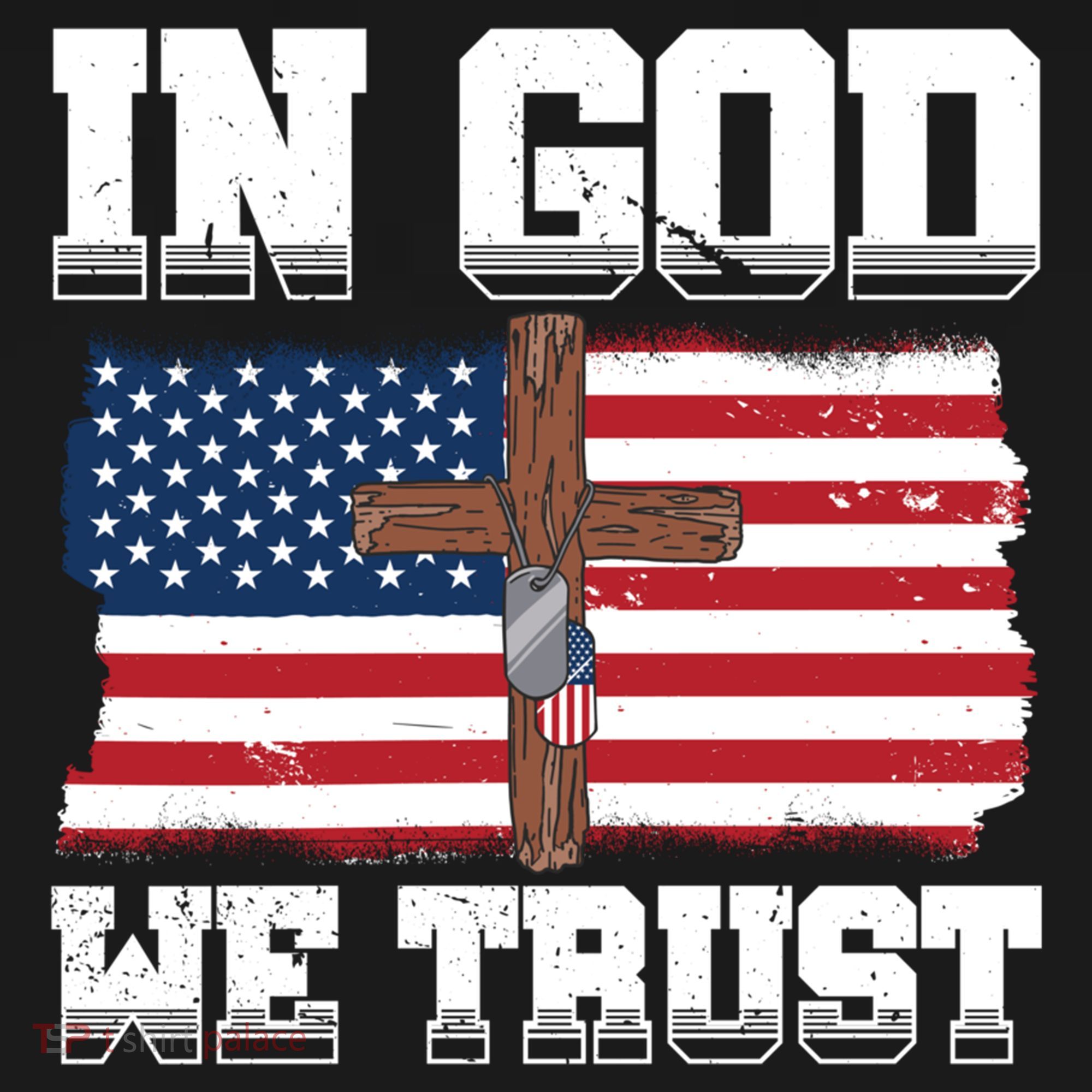 In God We Trust American Flag Jesus Faith Holy Cross Meaningful Gift Women's Hoodie