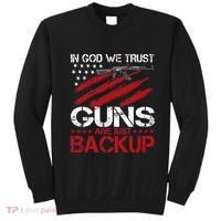 In God We Trust Guns Are Just Backup Patriotic Sweatshirt thumb 0