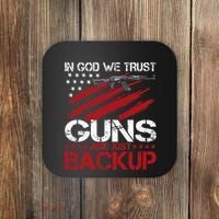 In God We Trust Guns Are Just Backup Patriotic Coaster thumb 0