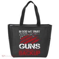 In God We Trust Guns Are Just Backup Patriotic Tote Bag thumb 0