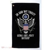 In God We Trust Guns Are Just Backup Golf Towel thumb 0