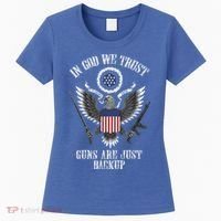 In God We Trust Guns Are Just Backup Women's T-Shirt thumb 0