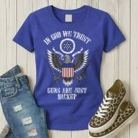 In God We Trust Guns Are Just Backup Women's T-Shirt thumb 3
