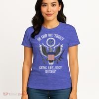 In God We Trust Guns Are Just Backup Women's T-Shirt thumb 4