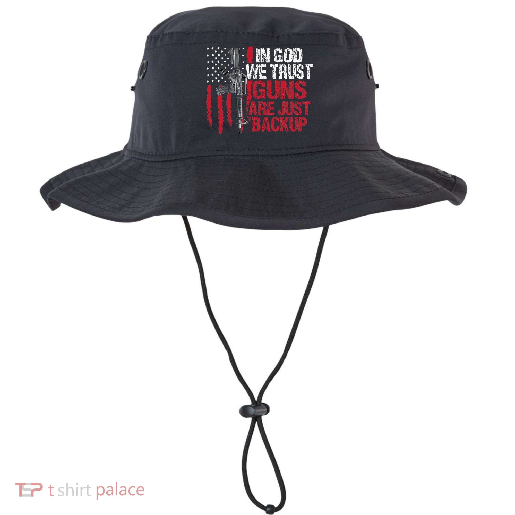 In God We Trust Guns Are Just Backup Patriotic Bucket Hat