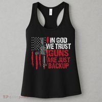 In God We Trust Guns Are Just Backup Patriotic Women's Tank Top thumb 3