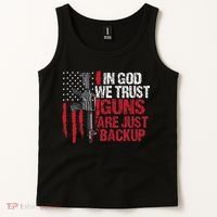 In God We Trust Guns Are Just Backup Patriotic Tank Top thumb 2