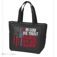 In God We Trust Guns Are Just Backup Patriotic Tote Bag thumb 3