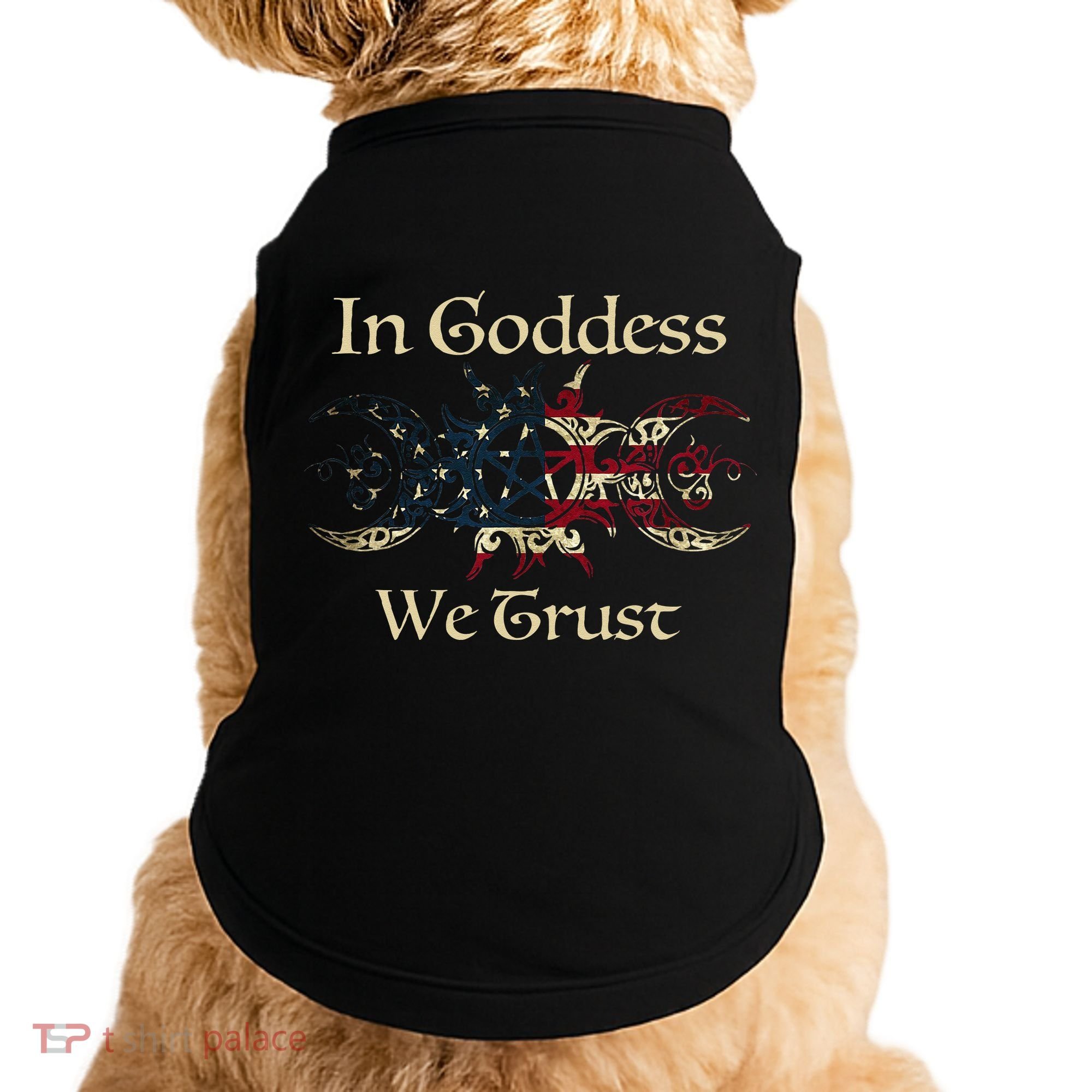 in goddess we trust witch lover american flag Doggie Tank