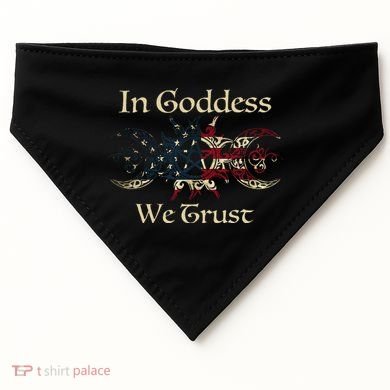 in goddess we trust witch lover american flag USA-Made Doggie Bandana