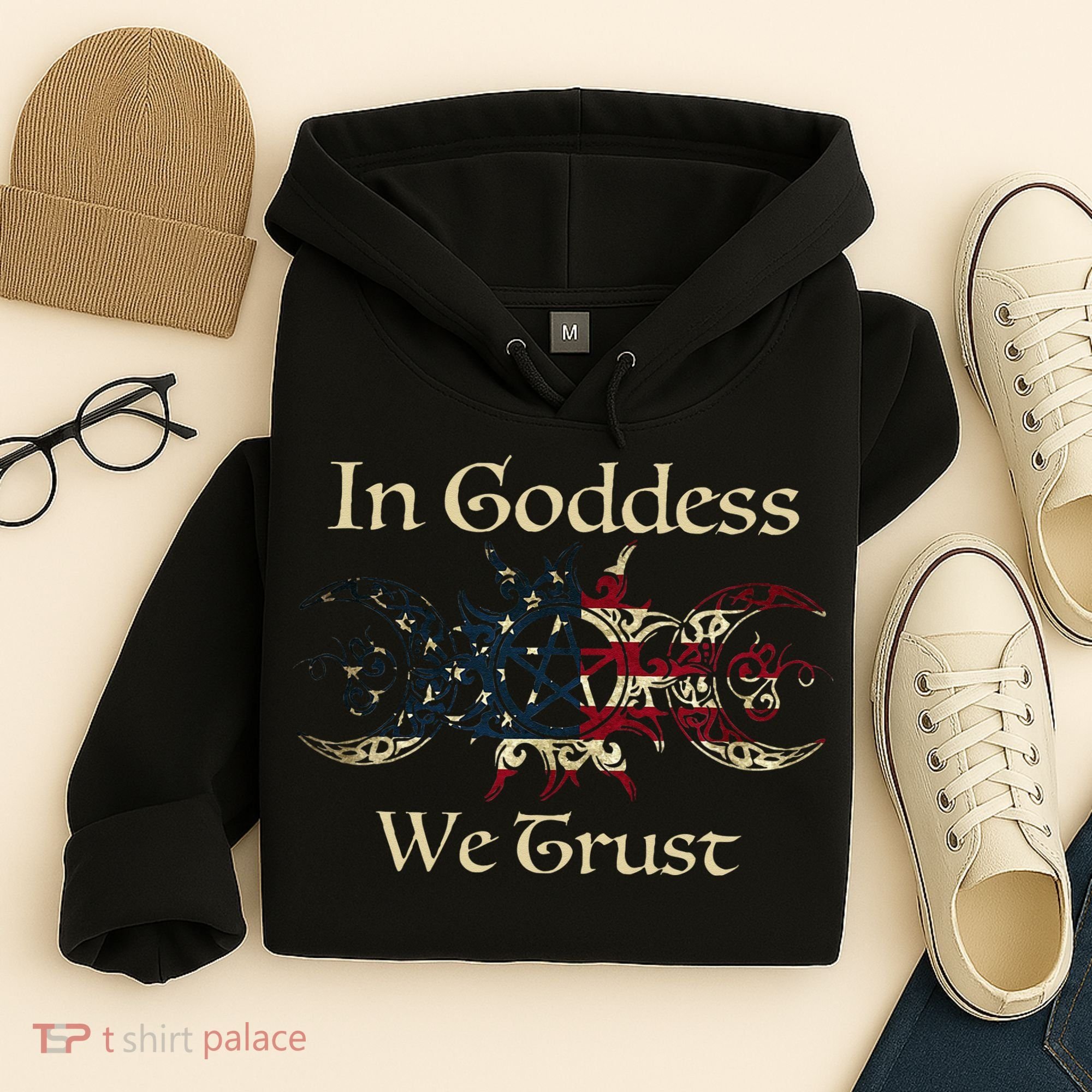 in goddess we trust witch lover american flag Hoodie