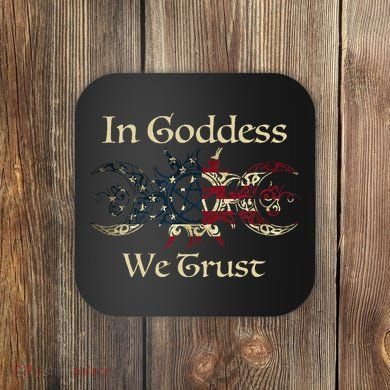 in goddess we trust witch lover american flag Coaster