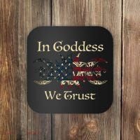 in goddess we trust witch lover american flag Coaster thumb 0