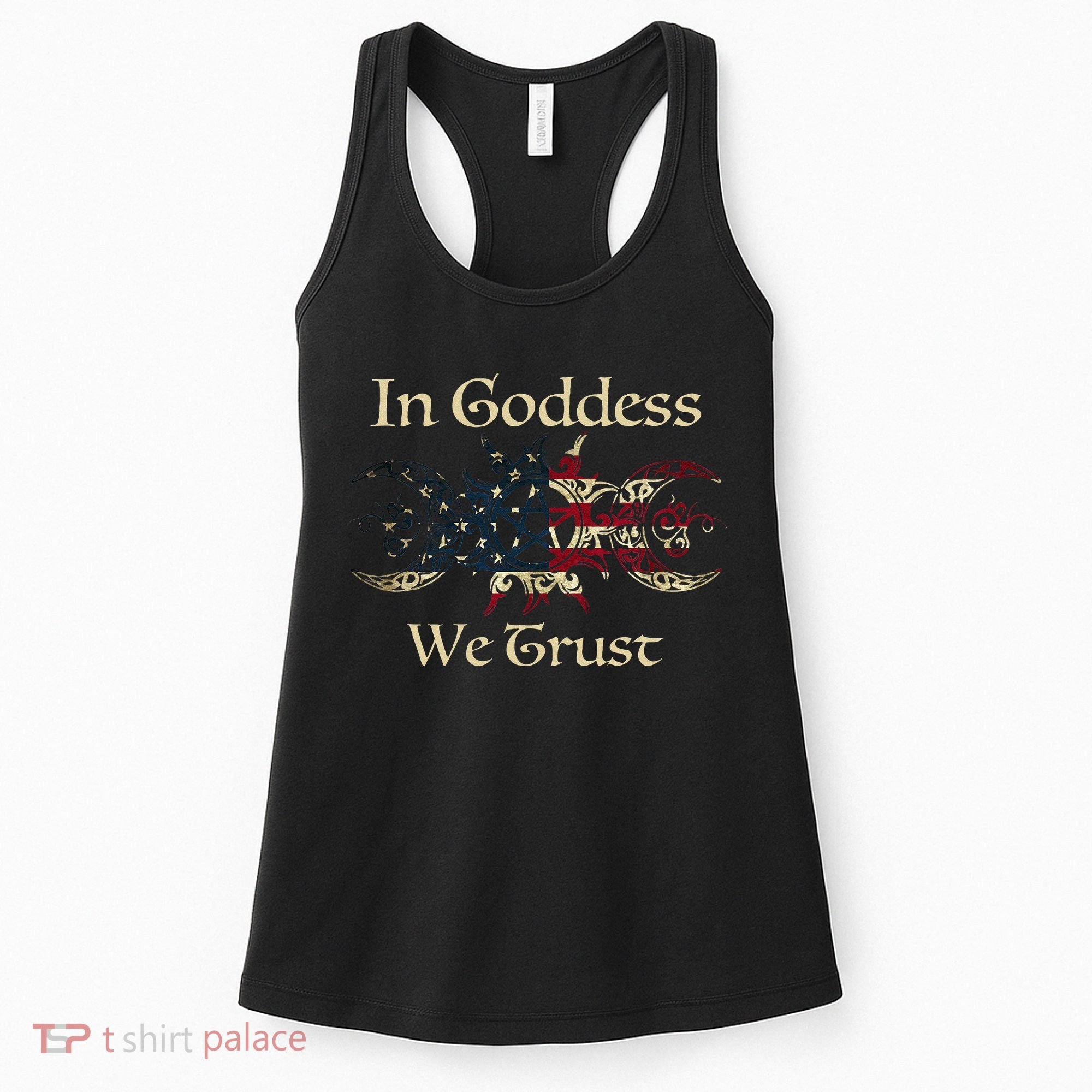 in goddess we trust witch lover american flag Women's Tank Top