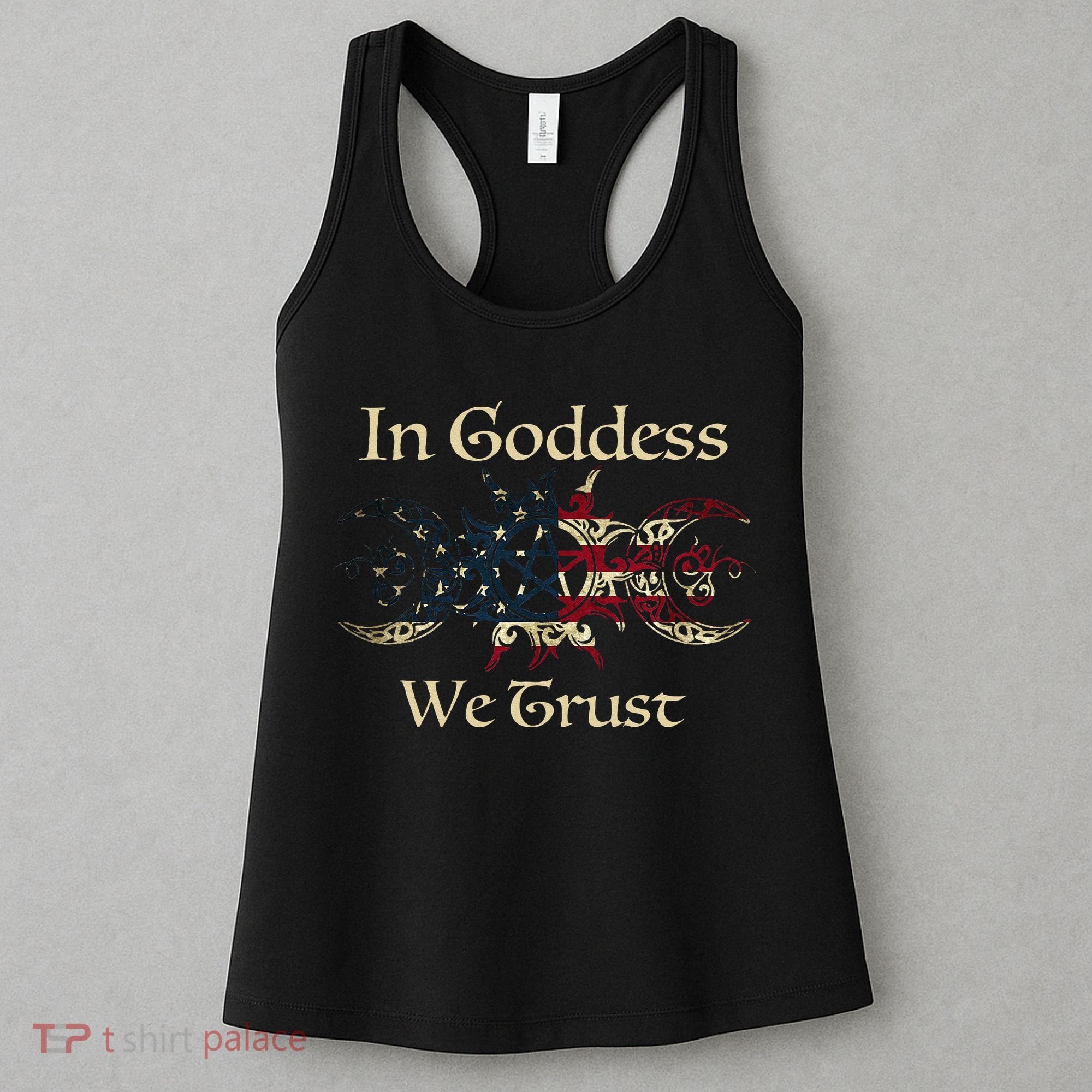 in goddess we trust witch lover american flag Women's Tank Top