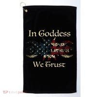 in goddess we trust witch lover american flag Golf Towel thumb 0