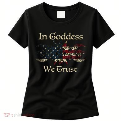 in goddess we trust witch lover american flag Women's T-Shirt