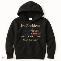 in goddess we trust witch lover american flag Kids Hoodie thumb 0