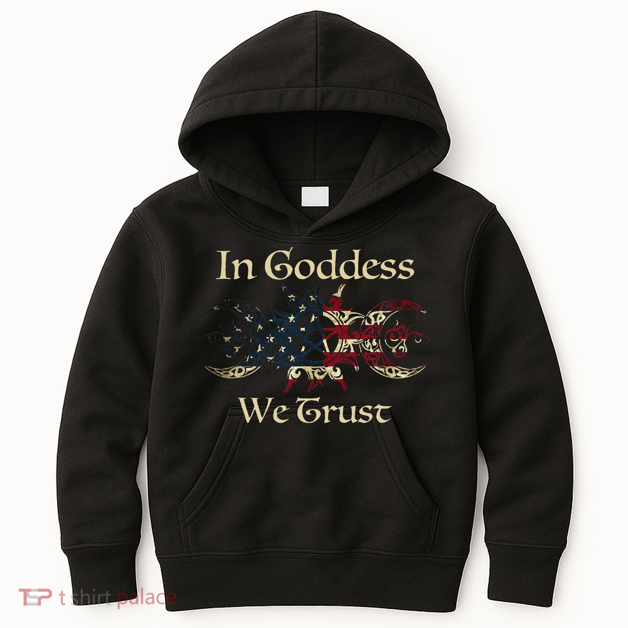 in goddess we trust witch lover american flag Kids Hoodie