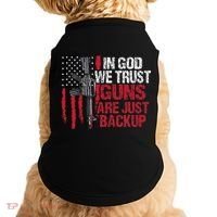 In God We Trust Guns Are Just Backup Patriotic Doggie Tank thumb 0