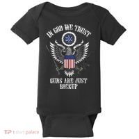 In God We Trust Guns Are Just Backup Baby Bodysuit thumb 0