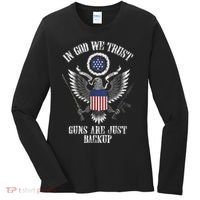 In God We Trust Guns Are Just Backup Women's Long Sleeve Shirt thumb 0