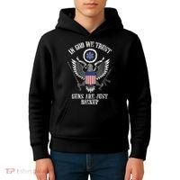 In God We Trust Guns Are Just Backup Kids Hoodie thumb 4