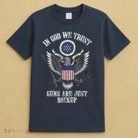 In God We Trust Guns Are Just Backup T-Shirt thumb 4