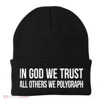 In God We Trust All Others We Polygraph Gift Beanie thumb 0
