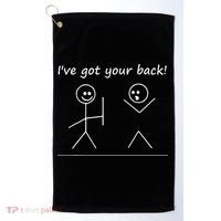 I Got Your Back Stick Figure Graphic Friendship Sarcastic Golf Towel thumb 0