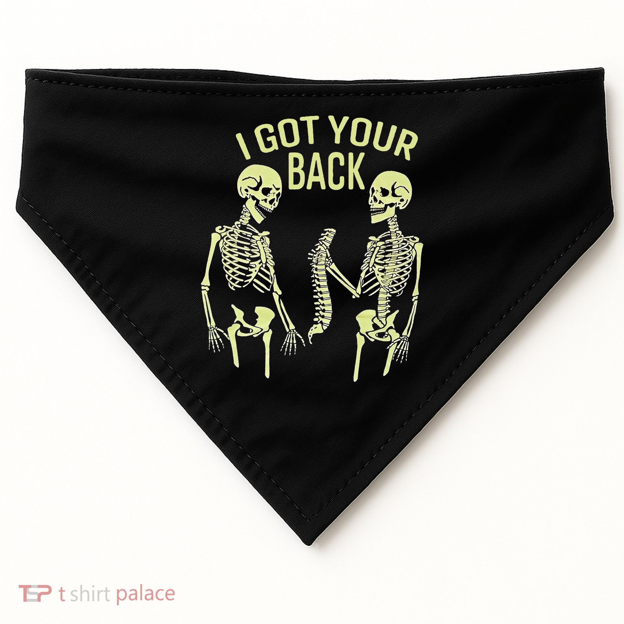 I Got Your Back Halloween Skeleton Skull Sarcastic USA-Made Doggie Bandana