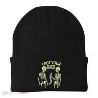 I Got Your Back Halloween Skeleton Skull Sarcastic Beanie thumb 0
