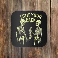 I Got Your Back Halloween Skeleton Skull Sarcastic Coaster thumb 0