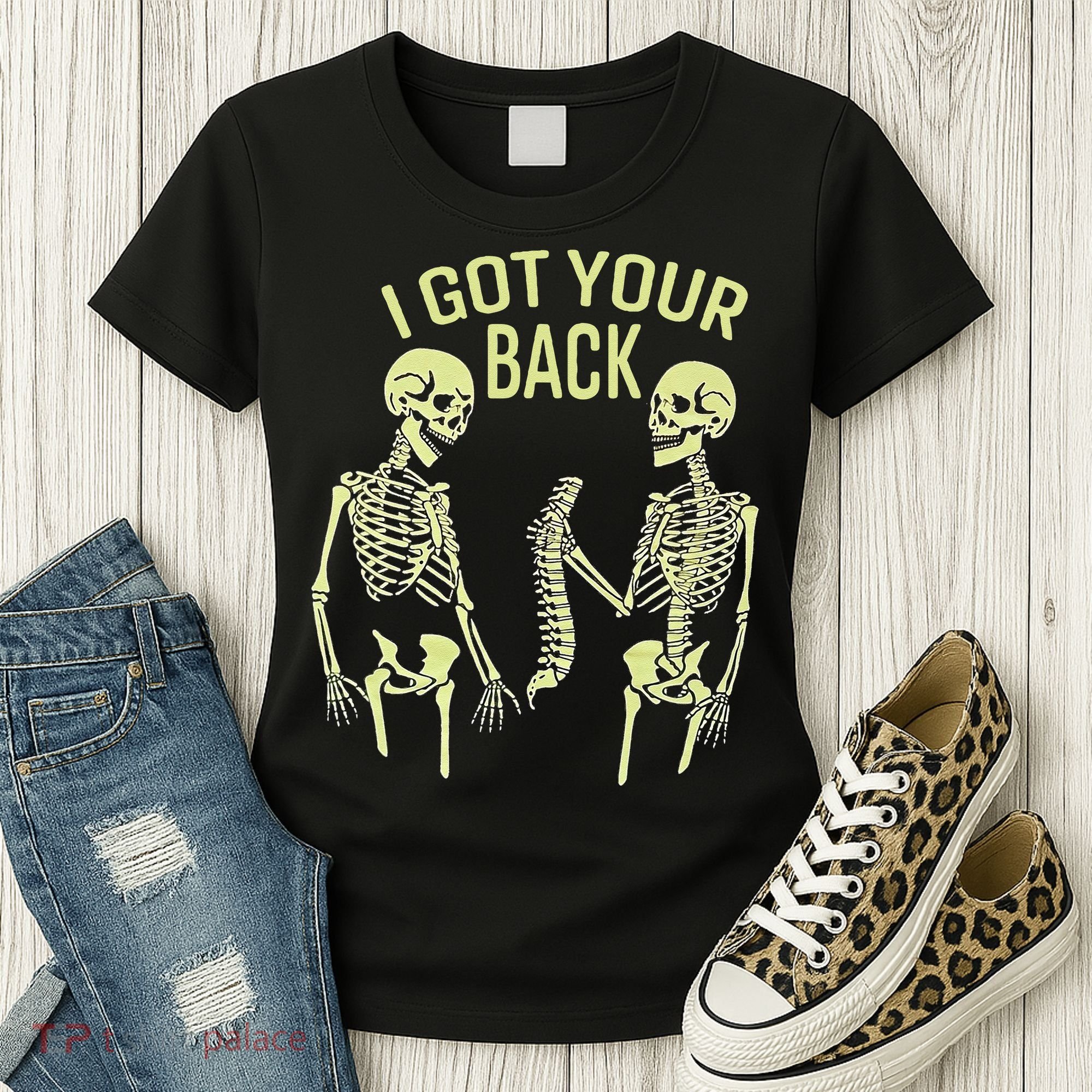 I Got Your Back Halloween Skeleton Skull Sarcastic Women's T-Shirt