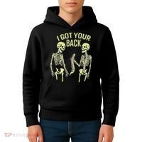 I Got Your Back Halloween Skeleton Skull Sarcastic Kids Hoodie thumb 4