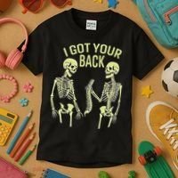 I Got Your Back Halloween Skeleton Skull Sarcastic Kids T-Shirt thumb 3