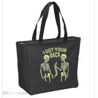 I Got Your Back Halloween Skeleton Skull Sarcastic Tote Bag thumb 2