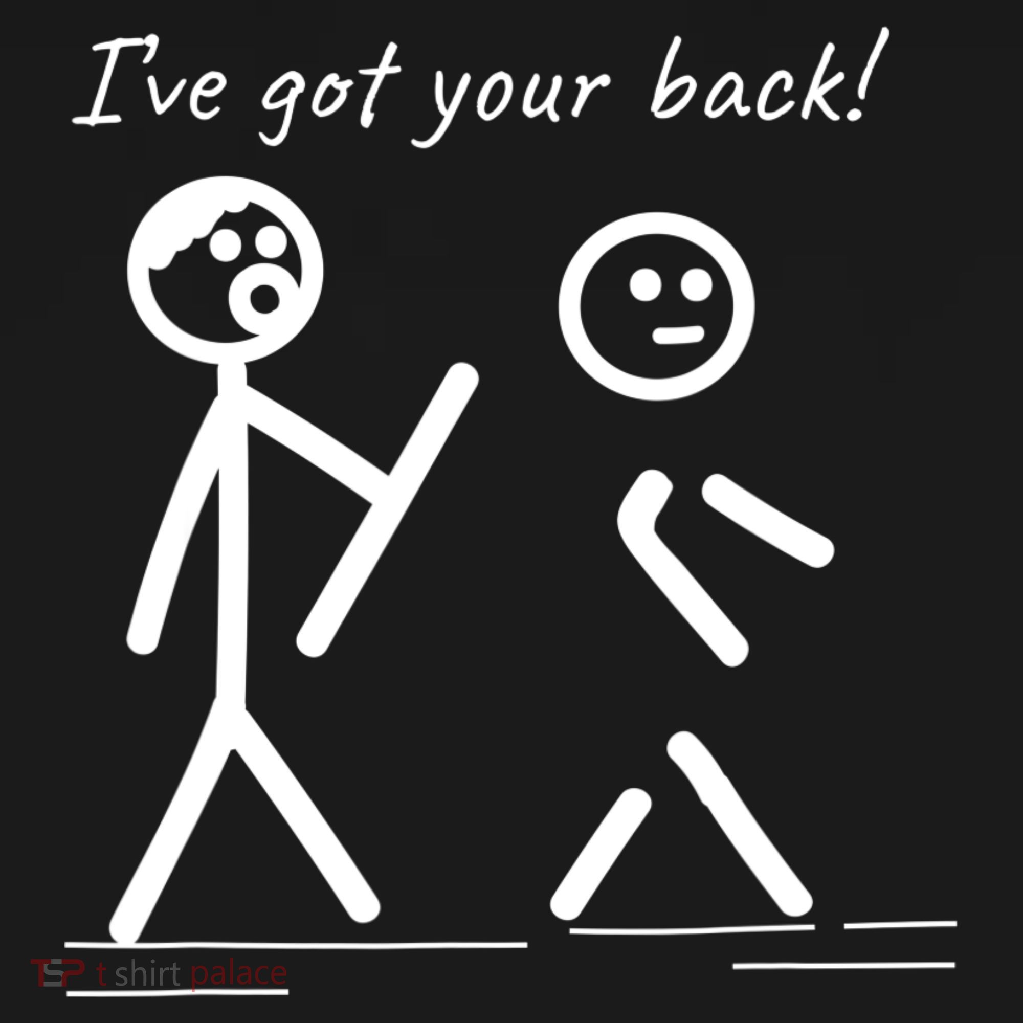 I Got Your Back Stick Figure Friendship Sarcasm Teens Funny USA-Made Doggie Bandana